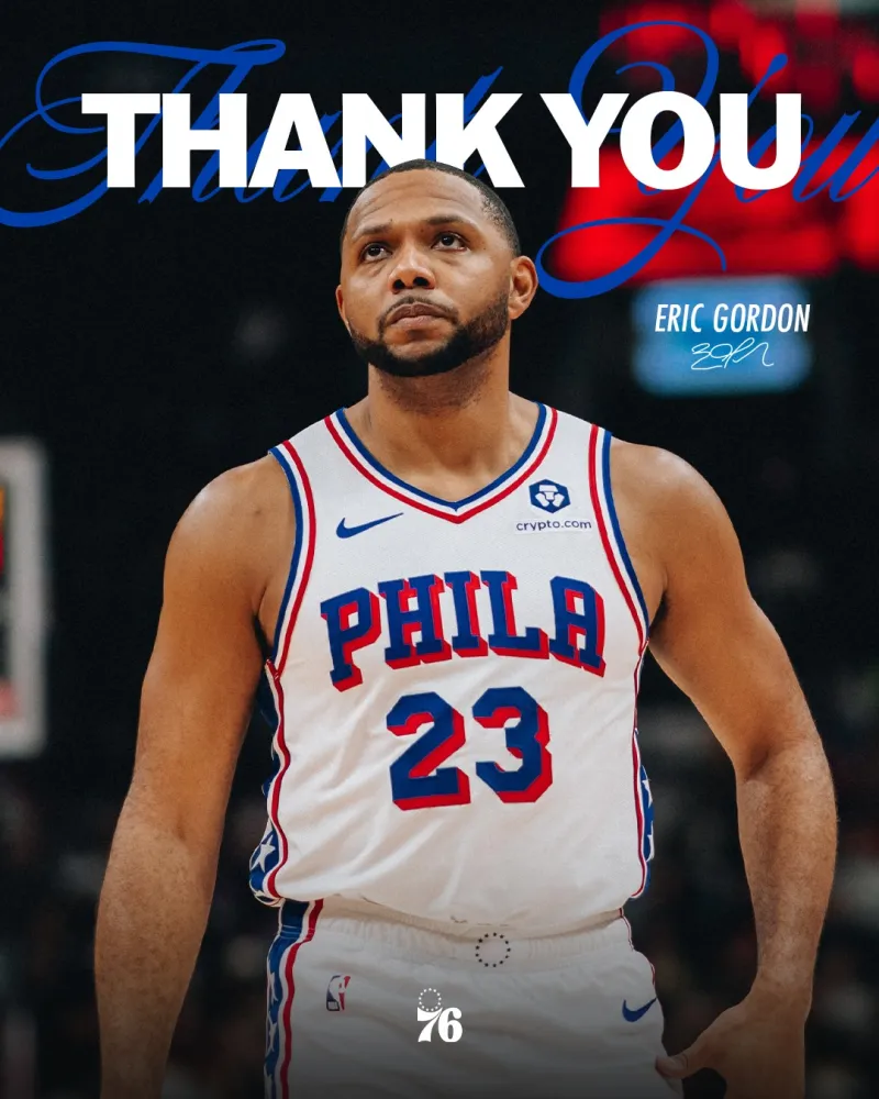 亿万28官方网站-经验老将！76人官方晒照致谢埃里克-戈登并向其告别